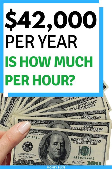 42 000 a year is how much an hour - It depends on how many hours you work, but assuming a 40 hour work week, and working 50 weeks a year, then a $52,000 yearly salary is about $26.00 per hour. Is 52k a year good pay? It's above average. We estimate a person earning $52,000 a year makes more than 57% of workers in the United States.